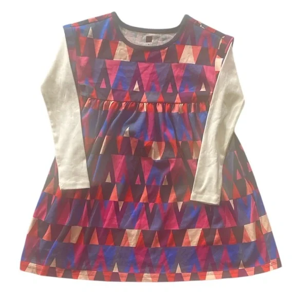 Tea Collection Geometric Layered Dress size 6 - Picture 2 of 9